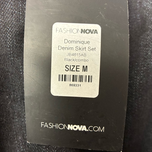 Dominique Denim Skirt Set in Black Floral - Picture 5 of 10